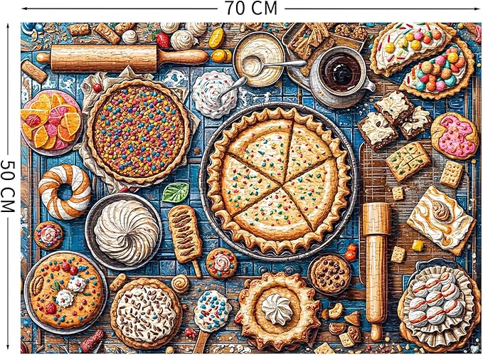 Colorful Desserts Puzzles for Adults 1000 Piece, Jigsaw Puzzles 1000 Pieces, Impossible Hard Difficult Challenging Puzzles for Adults, Family Decoration Puzzle