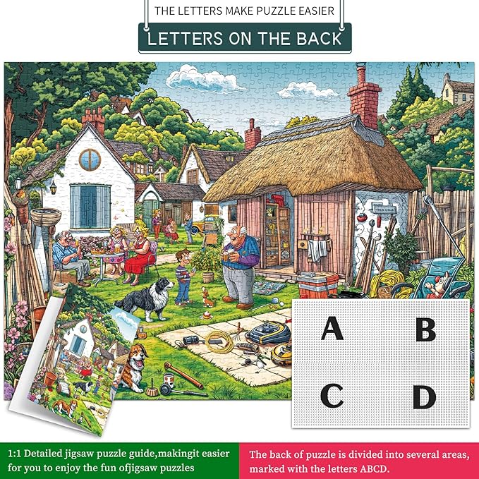 Jigsaw Puzzles for Adults 1000 Pieces, Interlock Perfectly No Dust, Impossible Difficult Hard Fun 1000 Piece Jigsaw Puzzles for Adults-1:1 Poster-Warm Courtyard