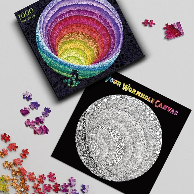 Antelope - 1000 Piece Rainbow Puzzle for Adults, Hue Wormhole Jigsaw Puzzles 1000 Pieces,1000 Piece Round Puzzles, Wormhole Puzzles, High Resolution, Matte Finish, Smooth Edging, No Dust, 3D Puzzle