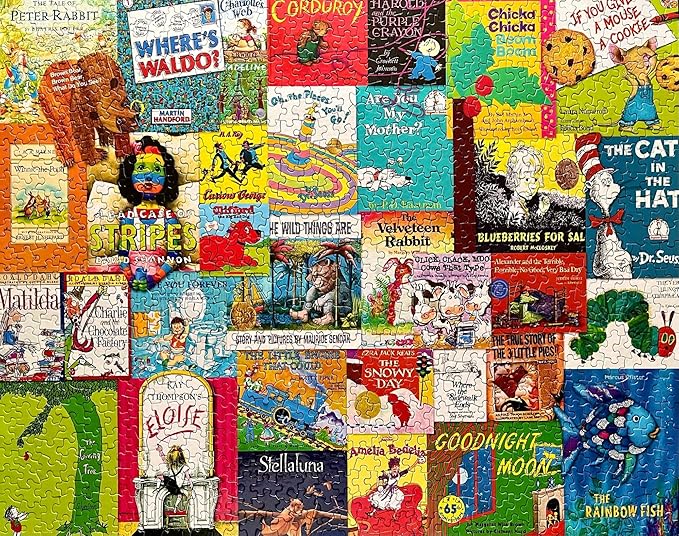Springbok Childhood Stories 1000 Piece Jigsaw Puzzle for Adults & Kids Features Book Covers from Some of Your Favorite Childhood Stores