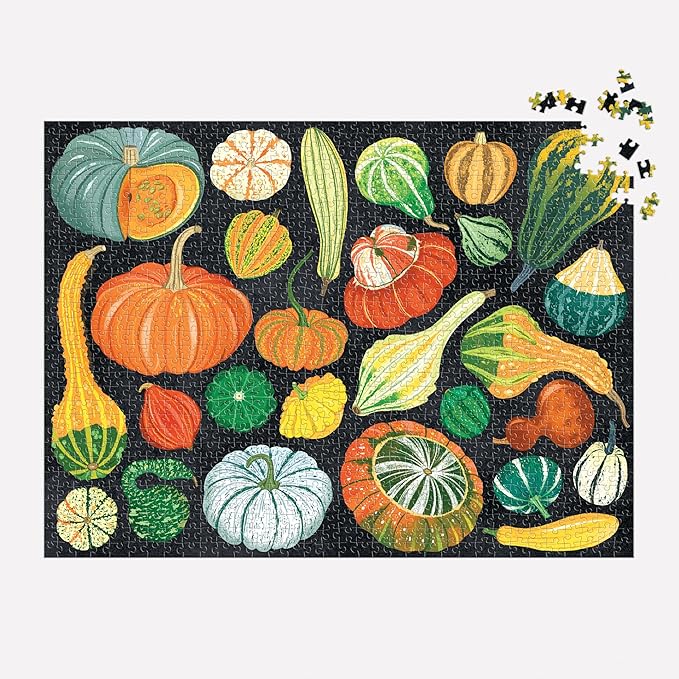 Galison World of Pumpkins – 1000 Piece Jigsaw Puzzle Featuring Beautiful Painted Artwork of A Pumpkin and Gourd Collection