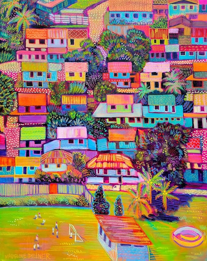Springbok Bella Vista Golfito 1000 Piece Jigsaw Puzzle for Adults - Colorful Tropical Village - Unique Cut Pieces - Made in USA