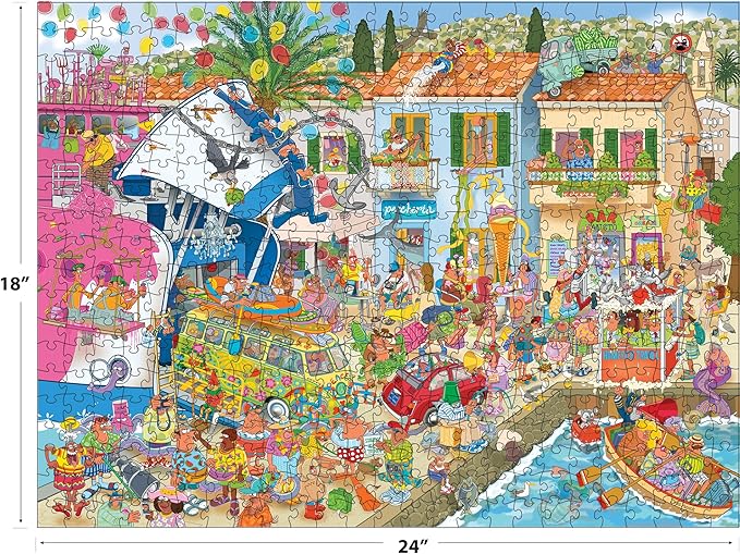 RoseArt - Cartoon Chaos - Harbor Hilarity - 500 Piece Jigsaw Puzzle for Adults