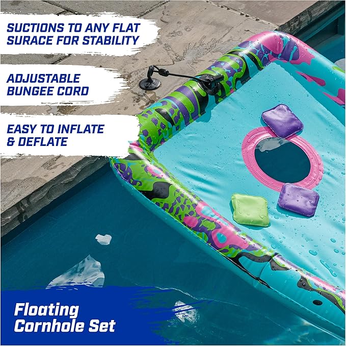 SwimWays Hydro Cornhole, Pool Toys for Kids and Adults, Cornhole Toss Game for Beach, Lake and Swimming Pool, Outdoor Toys for Kids Aged 5 & Up