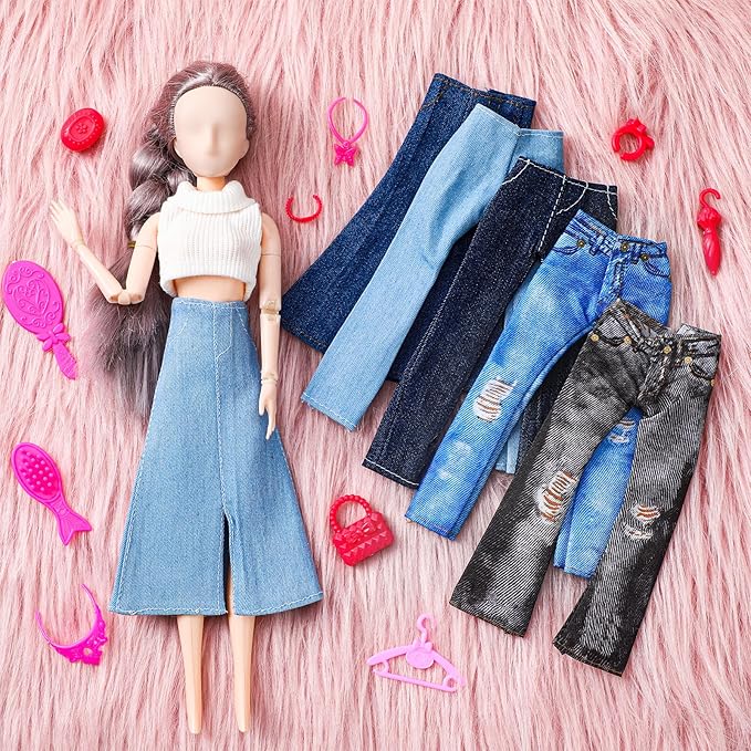 Bencailor 6 Pcs Short Doll Pants Clothes Shorts Smart Clothes Accessories for Christmas 8-12 Inch Dolls, 6 Colors(Style 1)