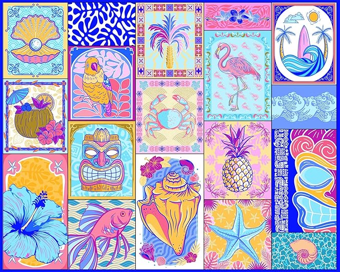 Springbok Tropical Vibes 1000 Piece Jigsaw Puzzle for Adults - Colorful and Bright Collage - Unique Cut Pieces - Made in USA