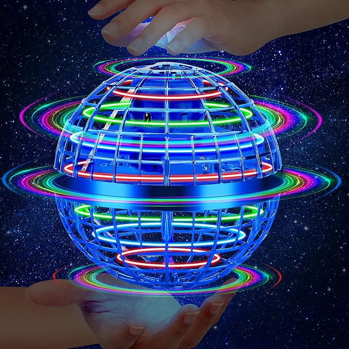 Flying Orb Ball Toy,2026 Upgraded Parachute with LED Light,Magic Hand Controlled Gravity Ball,Cosmic Globe Boomerang,Cool Christmas Birthday Gift for 6 7 8 9 10+ Year Old Boys Girls Teens-Navy