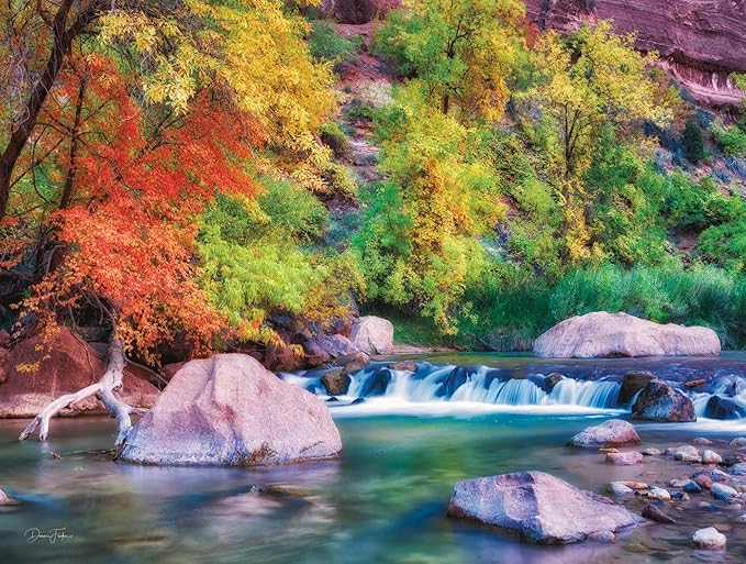 Crown Point Graphics Colorful Landscape 500 Jigsaw Piece Puzzle, Soft Touch Design, Made in USA