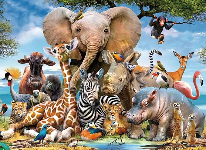 500 Piece Puzzles for Adults Animals Kingdom 20.5 x 15 Inch 500 Piece Jigsaw Puzzles for Adults Puzzles 500 Pieces for Adults Educational Challenge Puzzle