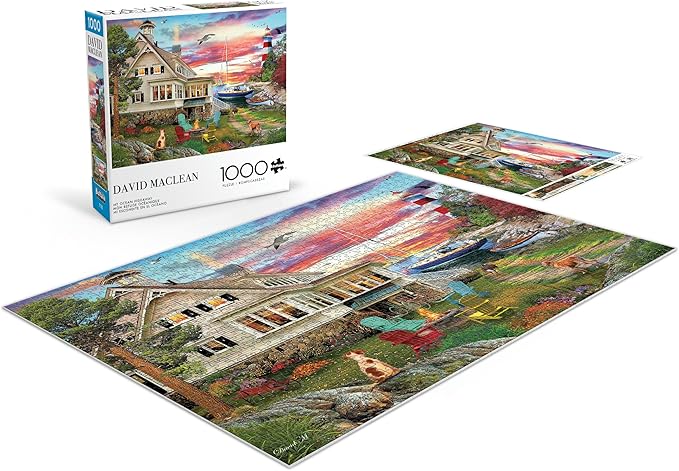 Buffalo Games – 1000 Piece David Maclean My Ocean Hideaway Jigsaw Puzzle Colorful Puzzle for Adults – Precision-Cut Pieces, Beautiful Artwork, and Hours of Relaxing Fun