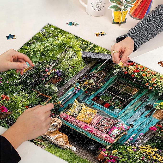 Bimkole Garden Retreat Puzzles for Adults 1000 Pieces, Landscape Paper Jigsaw Puzzle 1000 Pieces - Fun and Challenging Family Decoration Puzzle Great Gift Idea, Finished Size is 31.5 x 16.14 in