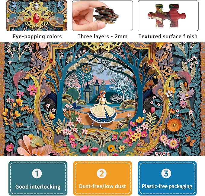 Fairyland Jigsaw Puzzles for Adults 1000 Pieces, Fairytale World Challenging Puzzles Perfect for Game Night, Great Gift Idea,Size 24x24 in