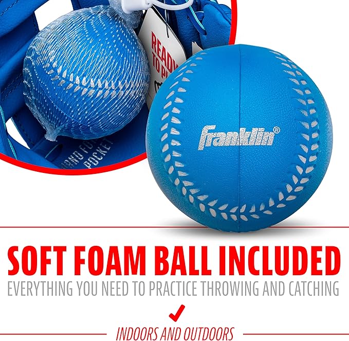 Franklin Sports Kids Baseball Gloves - RTP Youth Teeball Glove + Ball Set - Boys + Girls Teeball Mitt - Kids + Toddlers - 9.5"