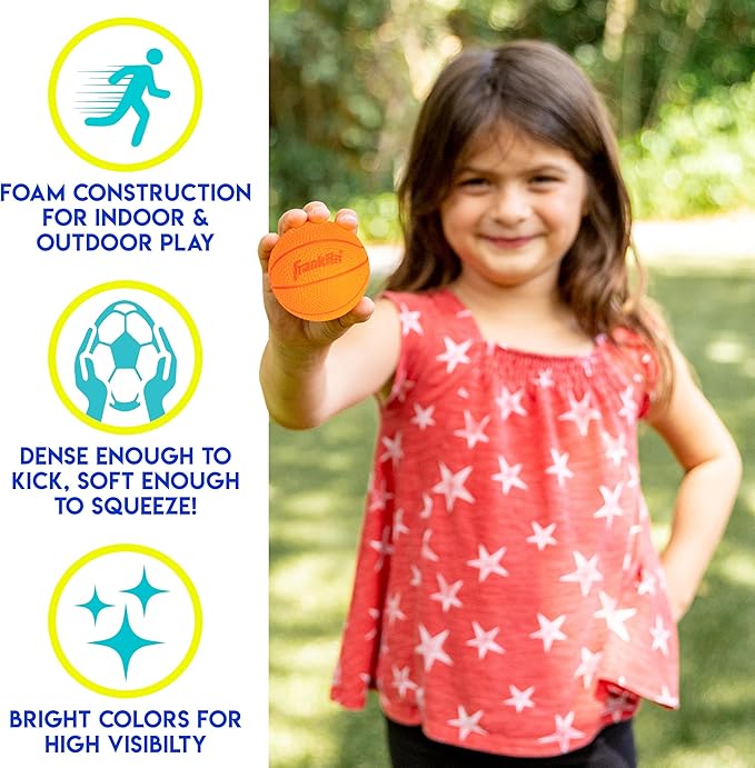 Franklin Sports Kids Foam Sports Balls - Indoor + Outdoor Soft Foam Toy Balls for Kids - Perfect Backyard + Practice