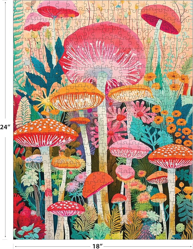 RoseArt - Vertical Visions - Mushrooms - 500 Piece Jigsaw Puzzle - Magical Forest-Inspired Puzzle for Adults