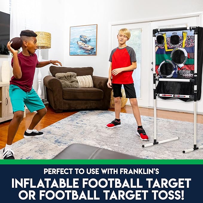 Franklin Sports Kids Football Target Toss Game - Inflatable Throwing Target Toy with Soft Mini Footballs - Fun Kids Sports Game