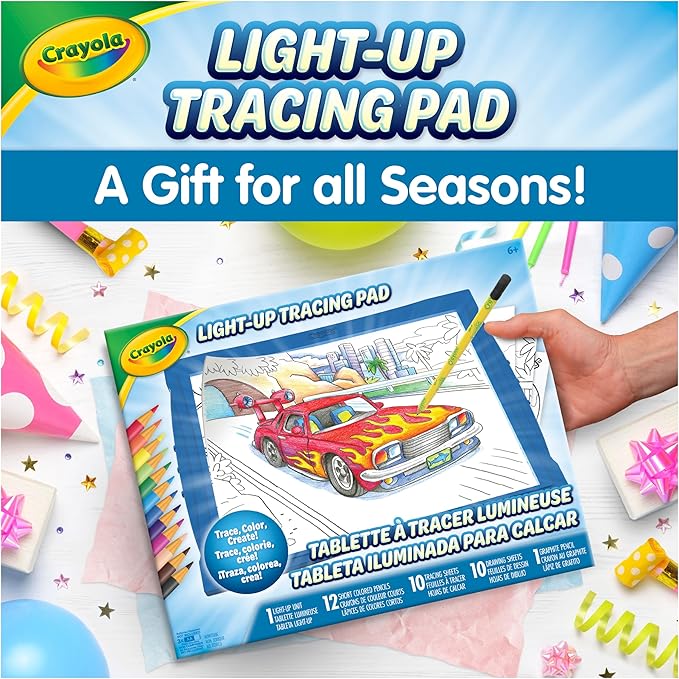 Crayola Light Up Tracing Pad - Blue, Drawing & Tracing Projector for Kids, Essential Easter Basket Stuffers & Gifts, Sketching Light Box Table, Toys for Kids, Ages 6+