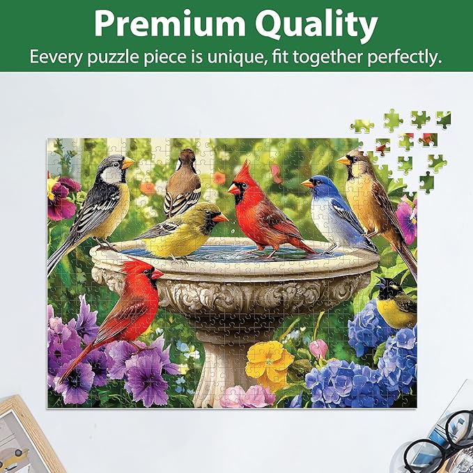 500 Piece Puzzles for Adults, Birds Jigsaw Puzzle 500 Piece for Adults Seniors, Recycled Cardboard Large Piece Puzzle 500, Family Games Great Gift for Mom Dad Family Friends 20.5 x 15 in