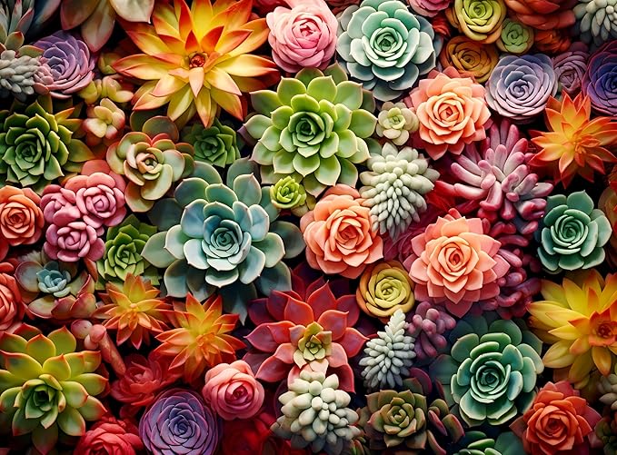 1000 Piece Puzzle for Adults - Succulent Plants - Family Toys, Gift (Succulent, 1000 Pieces)