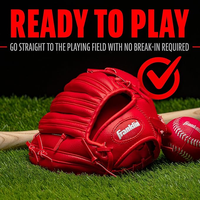 Franklin Sports Kids Baseball Gloves - RTP Youth Teeball Glove + Ball Set - Boys + Girls Teeball Mitt - Kids + Toddlers - 9.5"
