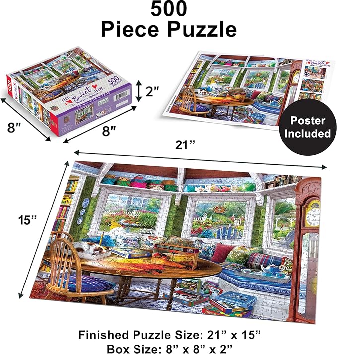 Masterpieces 550 Piece Jigsaw Puzzle for Adults and Family - Puzzler's Retreat - 18"x24"