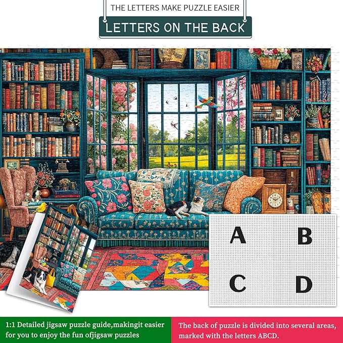 Jigsaw Puzzles for Adults 1000 Pieces, Interlock Perfectly No Dust, Impossible Difficult Hard Fun 1000 Piece Jigsaw Puzzles for Adults-1:1 Poster-Cozy Study