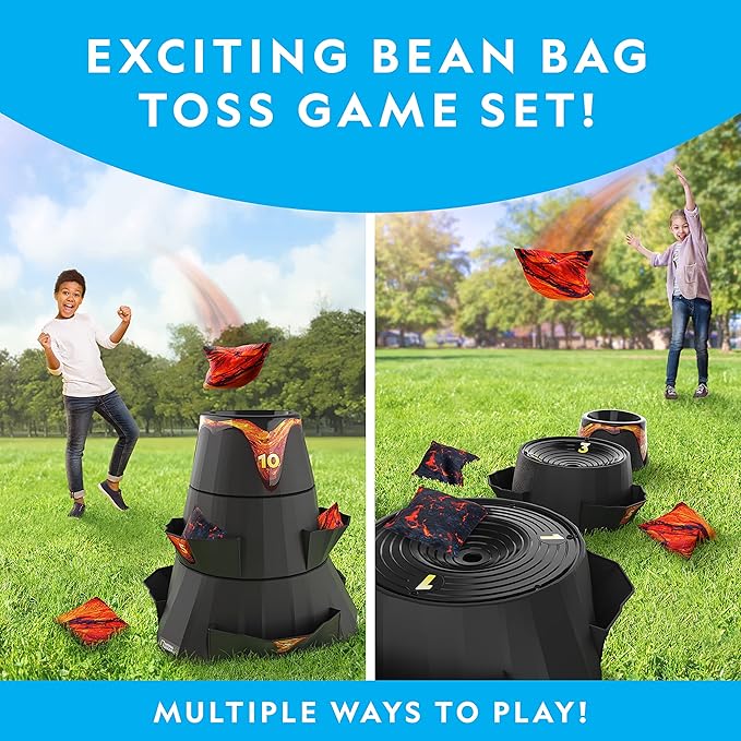 NATIONAL GEOGRAPHIC Volcano Bean Bag Toss Game for Kids - Cornhole Game Set with 5 Backyard Games, Bean Bags for Tossing, Yard Games for Kids, Outdoor Kids Games, Patio Games (Amazon Exclusive)