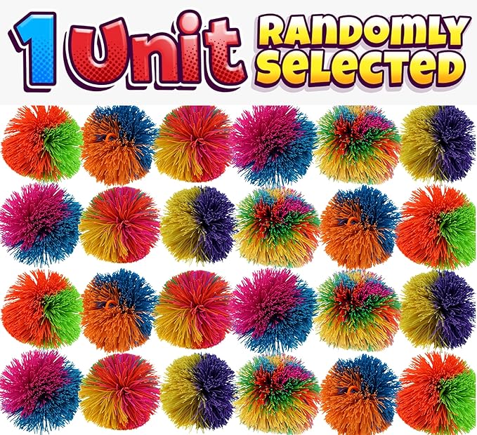JA-RU Bandy Ball - 3" Stringy Balls for Kids (1-Pack) Stretchy Rainbow Colored Sensory Fidget Stress Balls for Kids, Party Favors, Goodie Bag Stuffers & Classroom Prizes. 1070-1