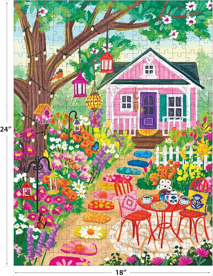 RoseArt - Olivia Gibbs - Floral Garden 300 Piece Jigsaw Puzzle - Colorful Cottage Garden Flowers and Perennials Scene – Adult Puzzle – Finished Size Approx. 18" x 24", Made in USA