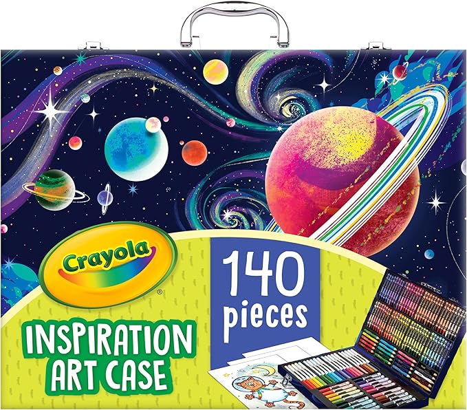 Crayola Inspiration Art Case Space Coloring Set (140pcs), Essential Easter Basket Stuffers, Art Kit for Kids, Crayons, Markers, Pencils, Easter Gifts for Kids, Ages 5+ [Amazon Exclusive]