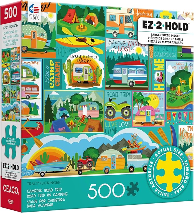 Ceaco - Tracy Flickinger - Camping Road Trip - 500 Larger Piece Jigsaw Puzzle
