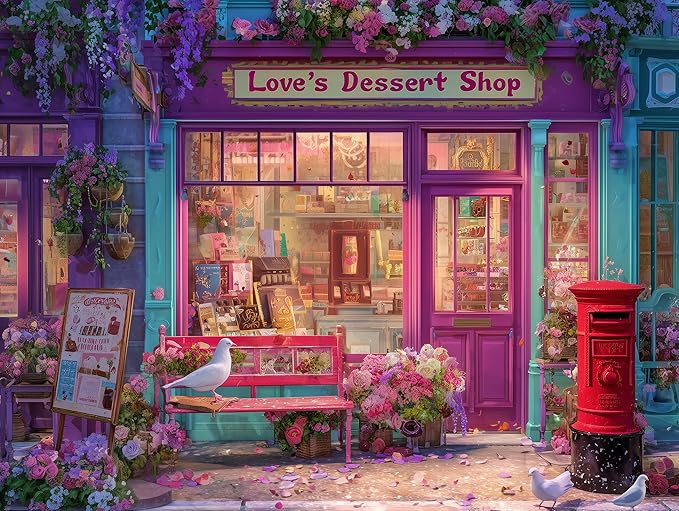500 Piece Puzzle for Adults – Love’s Dessert Shop Jigsaw Puzzle 500 Pieces for Adults Seniors – Eco-Friendly Recycled Paper – Fun & Challenging Game Gift for Friends and Family (20.5 x 15 in)