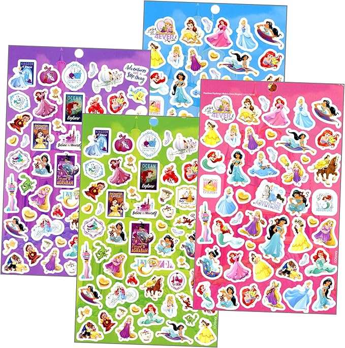 Bendon Disney Princess Coloring Book Stickers Set with Disney Princess Stickers, Reward Sticker Set, and More