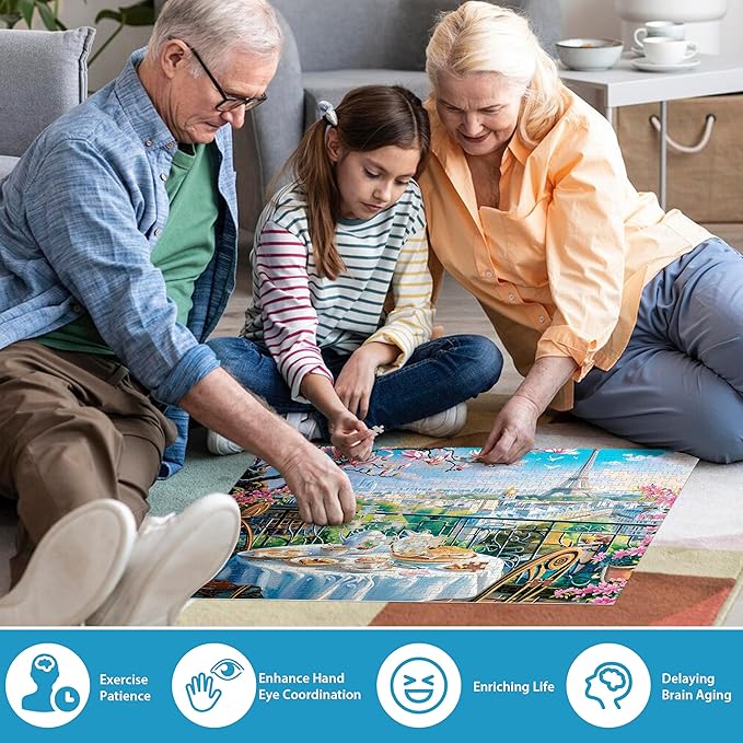 Puzzles for Adults 500 Pieces, Fit Together Perfectly, No Dust, Eiffel Tower Paris Jigsaw Puzzles 500 Pieces, Challenging Puzzle Games Family Activity, Great Gift Idea, Home Decor(21 x 15 in)