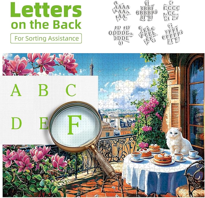 Spring Paris 1000 Piece Puzzles for Adults Clearance, Impossible Challenge Art Jigsaw Puzzle, for Gifts Party Games Family, 27.5" X 19.7" Dust-Free Puzzle