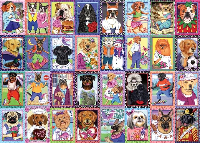 Wonder Forge Dandy Dogs 1000 Piece Jigsaw Puzzle for Adults | Unique, Perfectly-Fitting Pieces | Fun, Vibrant Imagery | Amazon Exclusive