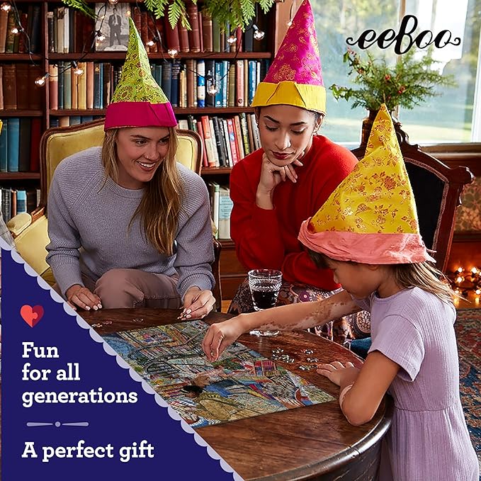 eeBoo 1000 Piece Puzzle - Artist Provisions Jigsaw Puzzle for Adults, Square 23" x 23" Made with Recycled Board & Vegetable-Based Ink