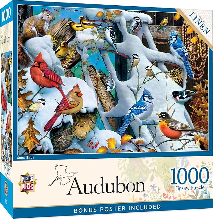 MasterPieces 1000 Piece Jigsaw Puzzle for Adults, Family, Or Youth - Snow Birds - 19.25"x26.75"