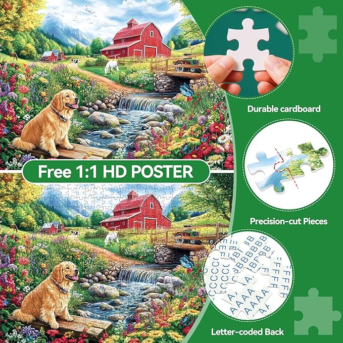 500 Piece Jigsaw Puzzle for Adults –Dog Nature Jigsaw Puzzles 500 Pieces, River Animal Puzzles for Adults 500 Pieces, Challenging Perfect for Game Nights, 20.5 X 15 in
