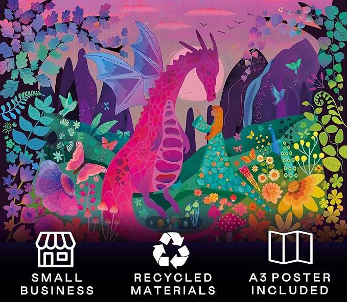 Elena Essex Puzzles for Adults 1000 Pieces - Enchanted Forest | Jigsaw Puzzles | 1000 Piece Puzzle for Adults | Cool Magic Dragon Puzzle | 20x28inches