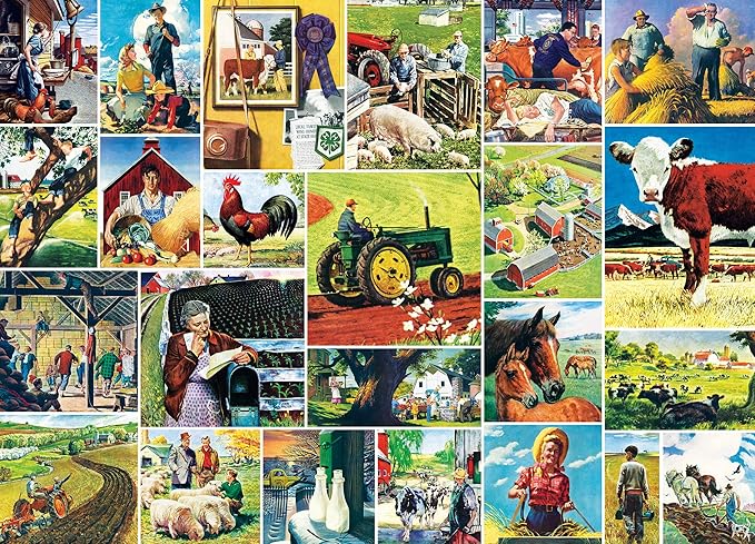 MasterPieces 1000 Piece Jigsaw Puzzle for Adults, Family, Or Youth - Farmland Collage - 19.25"x26.75"