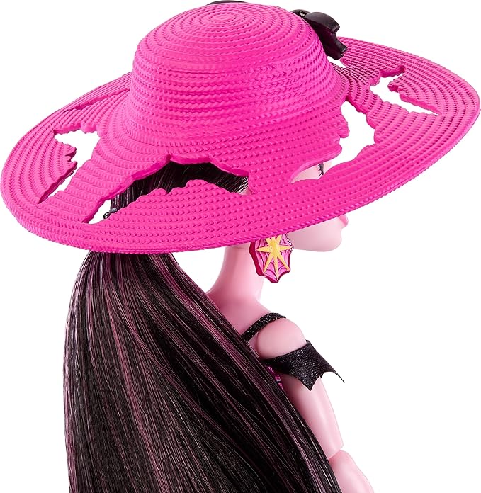 Monster High Scare-adise Island Draculaura Doll with Swimsuit, Sarong & Beach Accessories Like Hat, Sunscreen & Tote