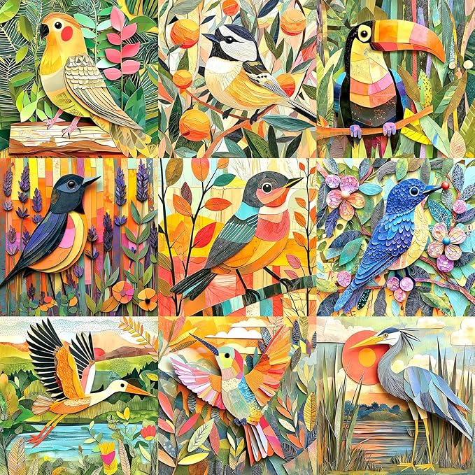 Art Birds 500 Piece Puzzles for Adults, Funny Puzzle for Adults, Hard Challenge Art Jigsaw Puzzles, for Gifts Birthday Party Games Family, 20 X 20 in Dust Free Puzzle
