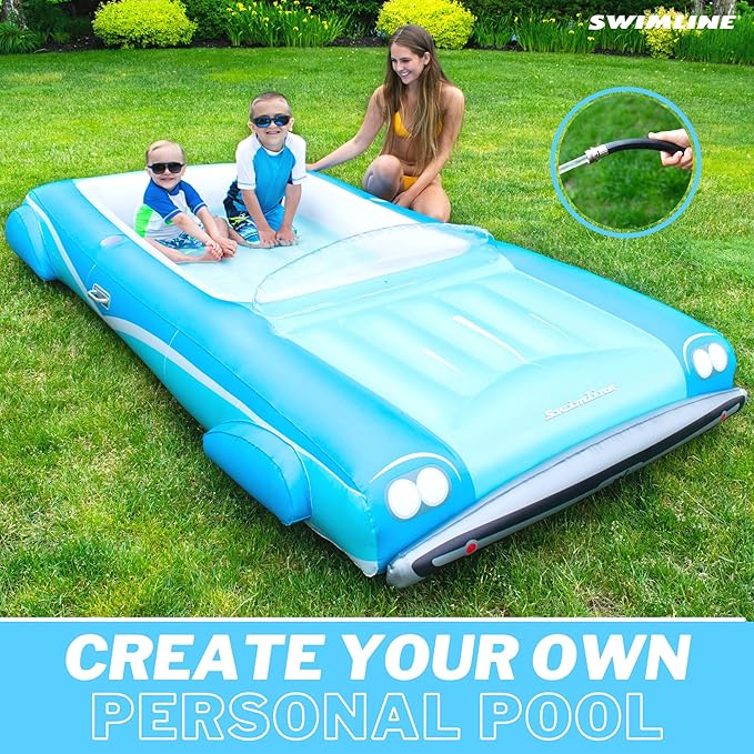 SWIMLINE Inflatable Swimming Pool Float Lounger Raft Mattress, Fun Mat, Classic Convertible, Blue