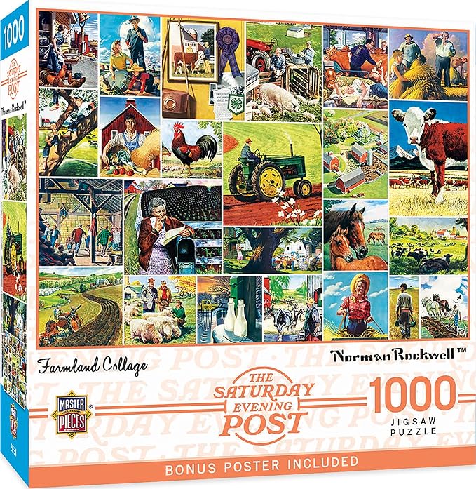 MasterPieces 1000 Piece Jigsaw Puzzle for Adults, Family, Or Youth - Farmland Collage - 19.25"x26.75"
