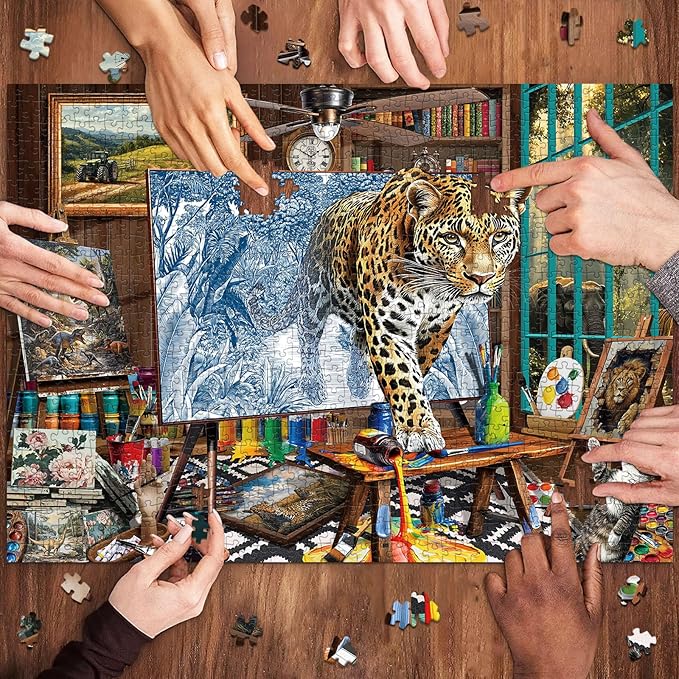 Jigsaw Puzzles for Adults 1000 Pieces, Interlock Perfectly No Dust, Impossible Difficult Hard Fun 1000 Piece Jigsaw Puzzles for Adults-1:1 Poster-Mighty Leopard