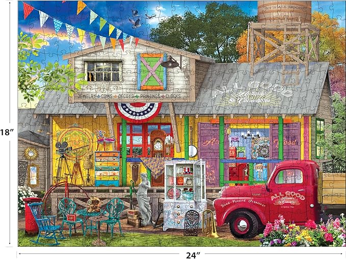RoseArt - Kodak Premium 350 Piece Puzzle - All Good Antiques, Vintage Americana Jigsaw Puzzle for Adults, 24" x 18" Finished Size
