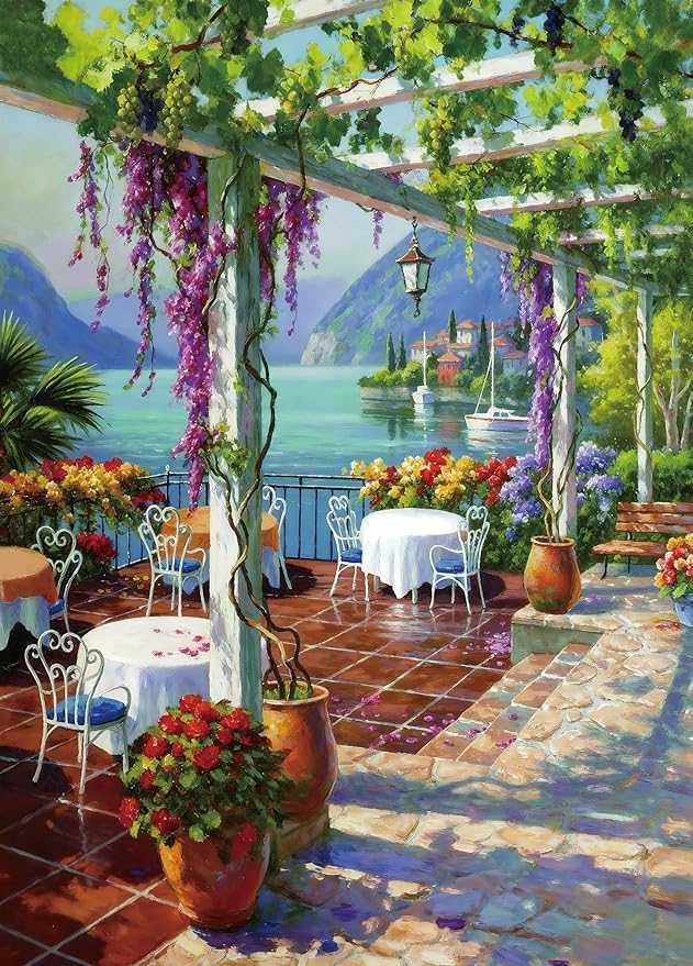 Puzzle for Adults 1000 Pieces, Lakefront Pergola Patio Puzzle, Challening Impossible Difficult Hard Fun 1000 Pieces Jigsaw Puzzles for Adults