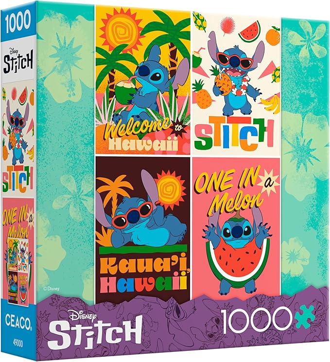 Ceaco - Disney - Thomas Kinkade - Stitch Collage- 1000 Piece Jigsaw Puzzle for Adults - Challenging Puzzle Perfect for Game Nights - Finished Size is 26.5 x 19