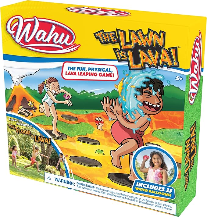 WAHU The Lawn is Lava Outdoor Water Balloon Game for Kids Ages 5+, Kids Outdoor Water Game with 25 Water Balloons